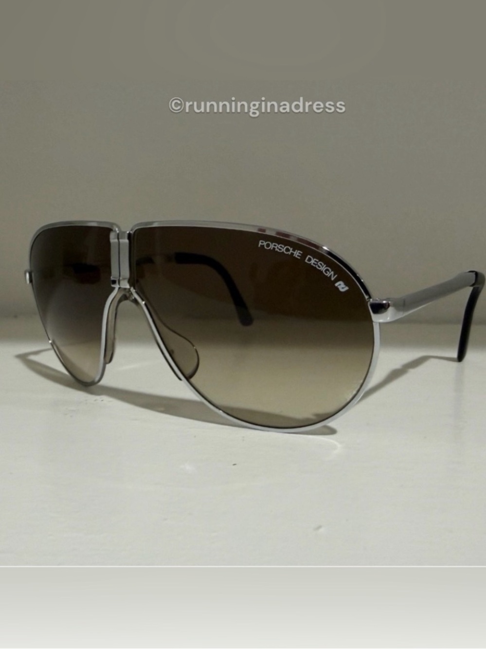 Vintage Porsche Design by Carrera 5622 Folding Sunglasses Silver 83HA0168